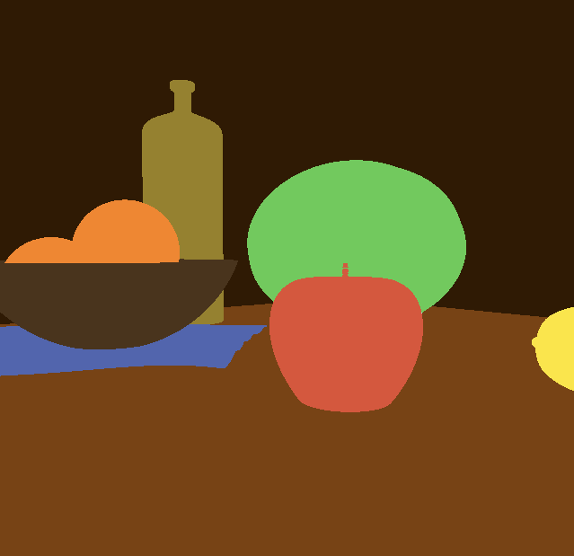 A reconstructed Fruxis scene without lighting, showing the apple stalk in particular